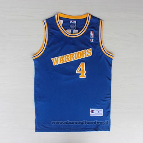 Maglia Golden State Warriors Chris Webber NO 4 Throwback Blu